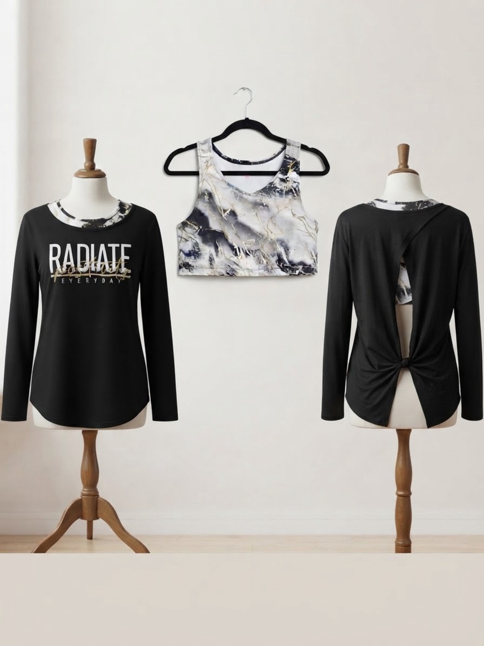 Radiate Everyday Black Long-Sleeve Graphic Tee
